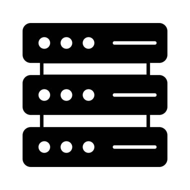 Veri sunucusunun özenle hazırlanmış vektörü, sunucu raf simgesi modada