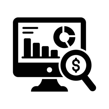 Beyaz arka planda izole edilmiş modern tarzda inanılmaz bir mali denetim simgesi