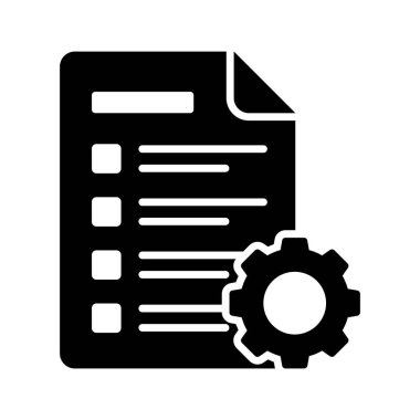 Liste ayarlarının sayfa belirleme vektör tasarımına sahip dişli, düzenlenebilir simge