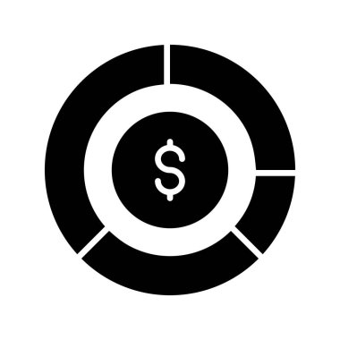 Finansal grafiğin düzenlenebilir biçimdeki vektörünü gösteren bir dolar grafiği.