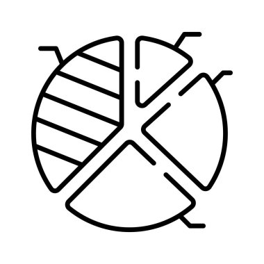 Bölümsel pasta grafiğini gösteren modern bir bilgi grafiği, pasta grafiğinin düzenlenebilir bir vektörü