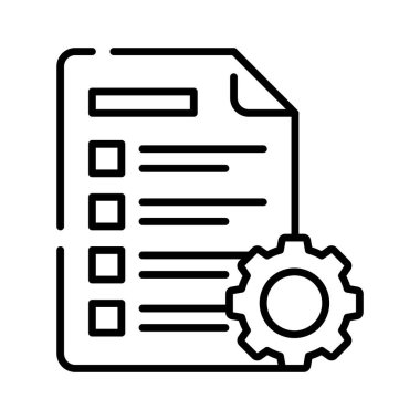 Liste ayarlarının sayfa belirleme vektör tasarımına sahip dişli, düzenlenebilir simge