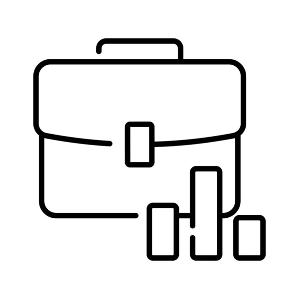 Staafdiagram Met Business Bag Met Vector Van Business Data Analytics — Stockvector