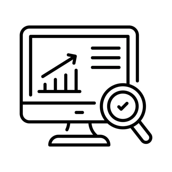 Gráfico Crescimento Monitor Com Lupa Mostrando Vetor Conceito Análise Dados —  Vetores de Stock