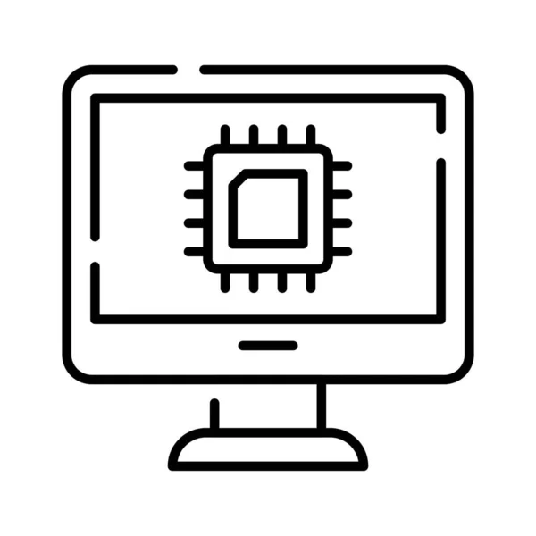 Ícone Processador Computador Estilo Moderno Isolado Fundo Branco — Vetor de Stock