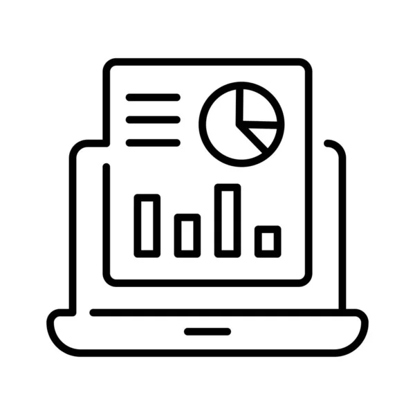 Relatório Negócios Com Laptop Denotando Design Vetorial Relatório Negócios Line —  Vetores de Stock