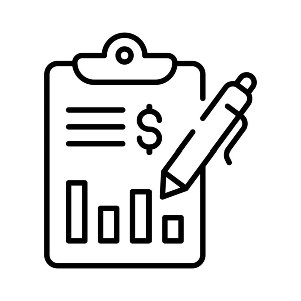 Bar Chart Vágólapon Ceruzával Egy Ikon Üzleti Audit Modern Stílusban — Stock Vector