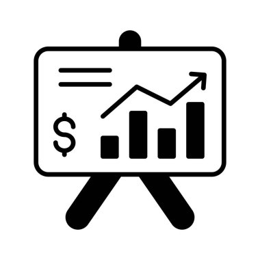 Panodaki veri tablosu sunum vektörünü trend biçimi, premium simgesi olarak gösteriyor