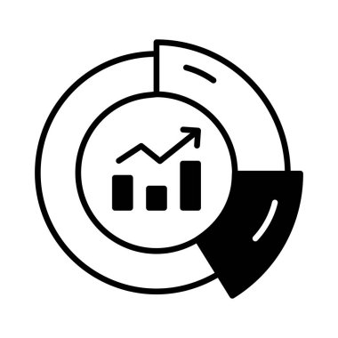 Pasta grafiğinin içindeki büyüme grafiği modern biçimdeki analiz vektörünü gösteriyor