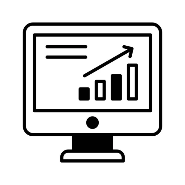 stock vector Data chart on lcd display showing vector of market analysis in modern style