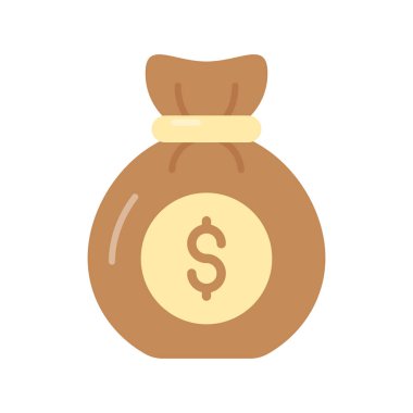 Para çantasının iyi tasarlanmış bir simgesi, düzenlenebilir bir çuvalın düz bir simgesi.