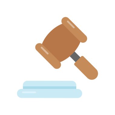 Modern tasarım tarzında, vektör kullanmaya hazır bir açık artırma yasası simgesi