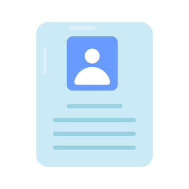 Özgeçmişin modern düz vektörü, bu güzel tasarım müfredat vitae ikonunu tutun