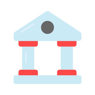 Banka inşaatının konsept vektörünü modern tarzda ifade eden sütunlarla inşa etmek