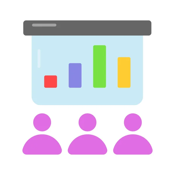 Ikona Obchodní Grafické Prezentace Vektor Statistické Prezentace — Stockový vektor