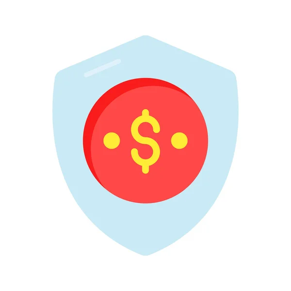 Protection Shield Dollar Coin Showing Concept Icon Finance Security — Stock Vector