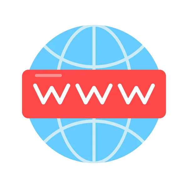Flat Vector World Wide Web Trendy Style Easy Use Icon — Stock Vector