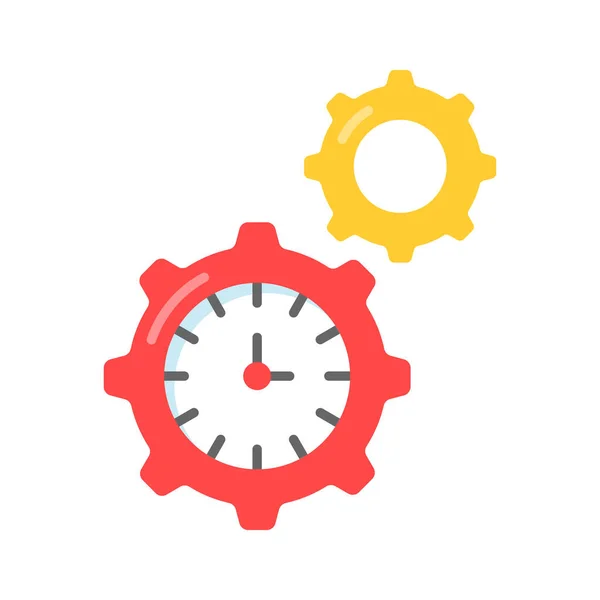 Relógio Com Engrenagem Mostrando Vetor Conceito Gerenciamento Tempo Gráficos Alta — Vetor de Stock
