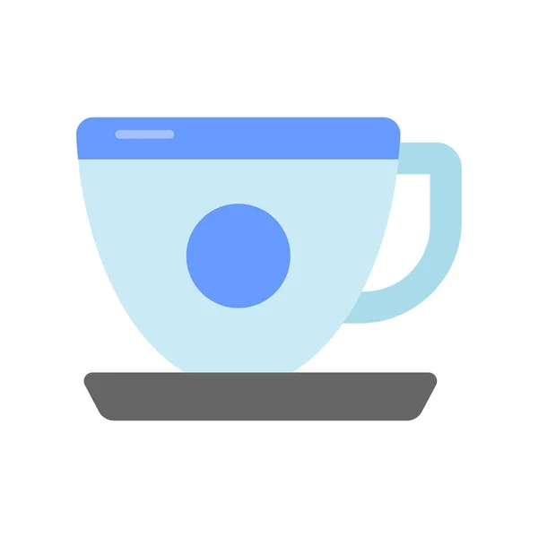 一个平面设计风格的茶杯图标 可编辑的图标热饮料概念 — 图库矢量图片