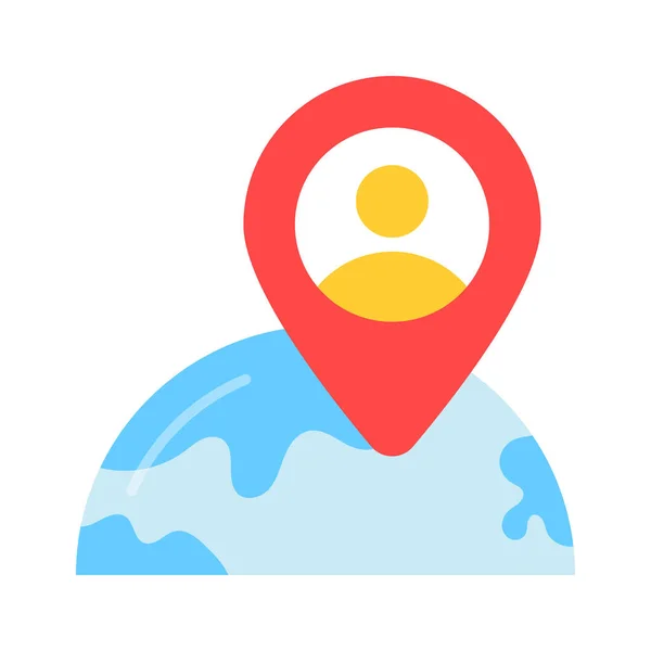 ユーザーの位置ベクトルの概念を示す地図ポインタ内のユーザー — ストックベクタ