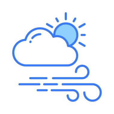 Bulutlu güneş konsept hava vektörü modayı ve premium simgesini gösteriyor