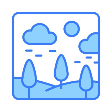 Bu güzel tasarlanmış bahar sahnesi simgesini düzenlenebilir biçiminde işaretleyin, simge kullanmaya hazır