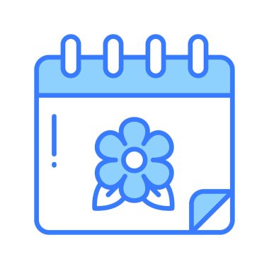 Bahar takviminin takvim konsept vektörünü düzenlenebilir biçimdeki çiçek