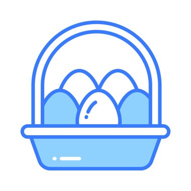 Modern tarzda yumurta sepetinin bu inanılmaz vektörünü işaretleyin, simge kullanmaya hazır