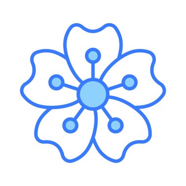 Modern tarzda güzel bir kiraz çiçeği, iyi tasarlanmış bir çiçek ikonu.