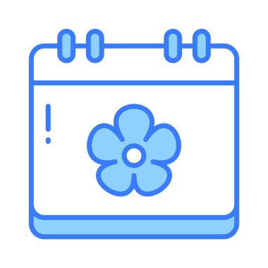 Bahar takviminin takvim konsept vektörünü düzenlenebilir biçimdeki çiçek