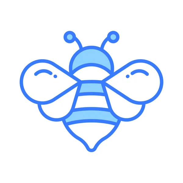 Vector Editable Abeja Melífera Estilo Moderno Icono Insecto Volador — Archivo Imágenes Vectoriales