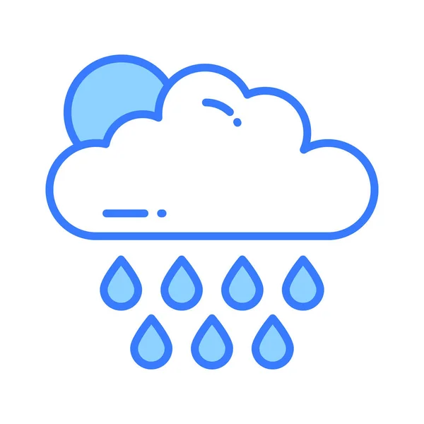 Edytowalna Ikona Deszczowej Chmury Nowoczesnym Stylu Gotowa Użycia Wektor — Wektor stockowy