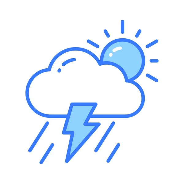 Cloud Lightning Bolt Denoting Concept Vector Thunderstorm Modern Style — Stock Vector