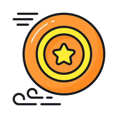 Bu güzel tasarlanmış frizbi vektörünü modern tarzda yakalayın, simge kullanmaya hazır