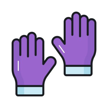 Bu harika eldiven simgesini beyaz arkaplanda izole edilmiş düzenlenebilir şekilde tut