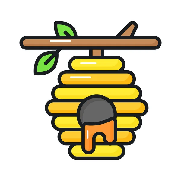 Colonial Bees Preserved Honey Beehive Modern Icon Beehive — Stock Vector