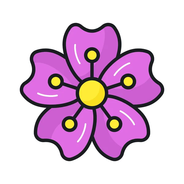 Piękny Kwiat Wiśni Nowoczesnym Stylu Dobrze Zaprojektowana Ikona Kwiatu — Wektor stockowy