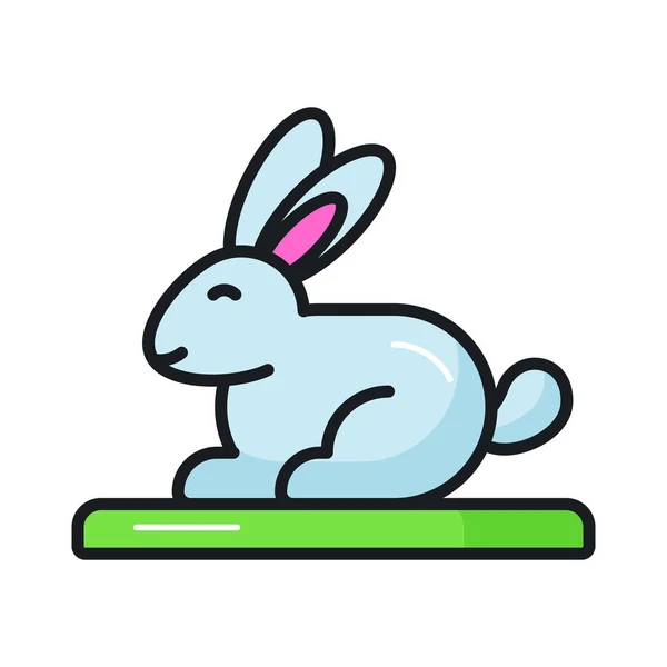 设计精良的兔子图标 时尚风格的宠物动物概念图标 — 图库矢量图片