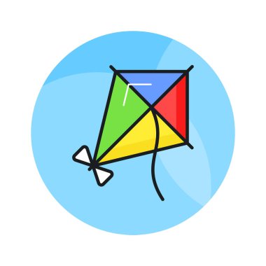 Uçurtma uçuşu için mükemmel bir tasarım vektörü, iyi tasarlanmış boş zaman aktivitesi ikonu.