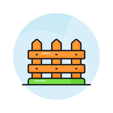 Bu muhteşem çit ikonunu düzenlenebilir şekilde tutun, ahşap gömülü.