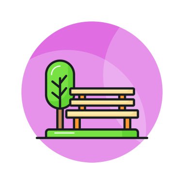 Dikkatlice hazırlanmış park bankı vektörü modern tarzda, kullanımı ve indirmesi kolay