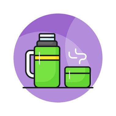 Düzenlenebilir bir çay termosu simgesi, kullanmaya ve indirmeye hazır