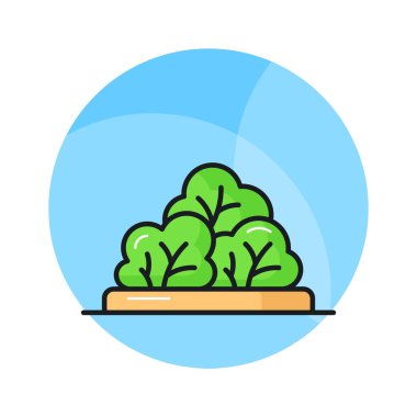 Beyaz arkaplanda izole edilmiş yeşil çalılıklar vektör tasarımı, yüksek kaliteli yeşillik simgesi