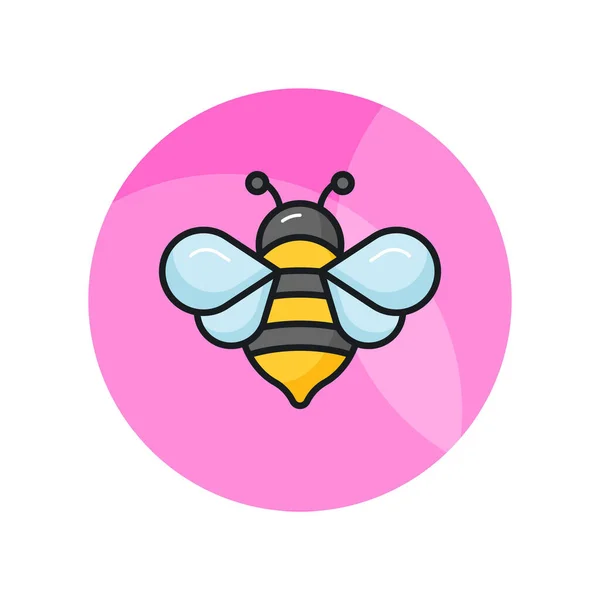 Edytowalny Wektor Pszczoły Miodnej Nowoczesnym Stylu Ikona Latających Owadów — Wektor stockowy