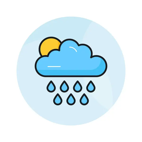 Ένα Επεξεργάσιμο Εικονίδιο Του Βροχερού Νέφους Μοντέρνο Στυλ Έτοιμο Για — Διανυσματικό Αρχείο