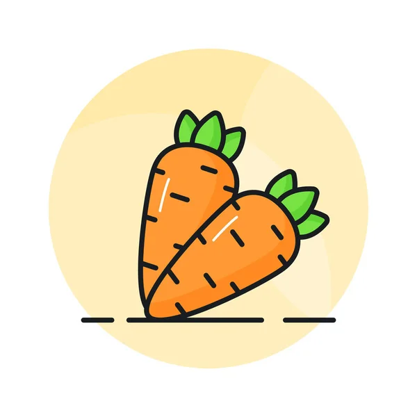 Icono Personalizable Zanahoria Estilo Editable Comida Orgánica Saludable — Vector de stock