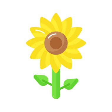 Düzenlenebilir şekilde güzel dizayn edilmiş ayçiçeği ikonu, kullanması kolay