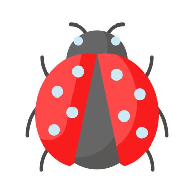 Uğur böceğinin bu dikkatlice hazırlanmış vektörünü modern tarzda işaretleyin, simgeyi kullanmak kolay