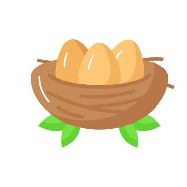 Kuşların yuva vektör tasarımı, beyaz arkaplanda izole