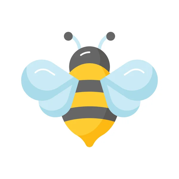 Editable Vector Honey Bee Modern Style Flying Insect Icon — Stock Vector